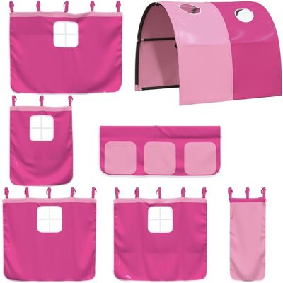 vidaXL Pink Curtains for Loft Bed with Tunnel - Curtain for Loft Bed vidaXL Pink Curtains for Loft Bed with Tunnel - Curtain for Loft Bed