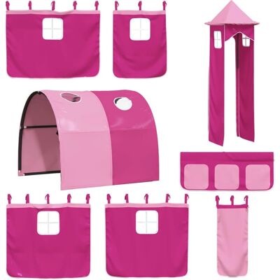 vidaXL Pink Loft Bed Curtains with Tunnel & Tower - Loft Bed Curtain Set vidaXL Pink Loft Bed Curtains with Tunnel & Tower - Loft Bed Curtain Set