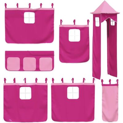 vidaXL Pinkes Hochbett-Vorhang - Privatsphäre, Verdunkelung, Spaß vidaXL Pinkes Hochbett-Vorhang - Privatsphäre, Verdunkelung, Spaß