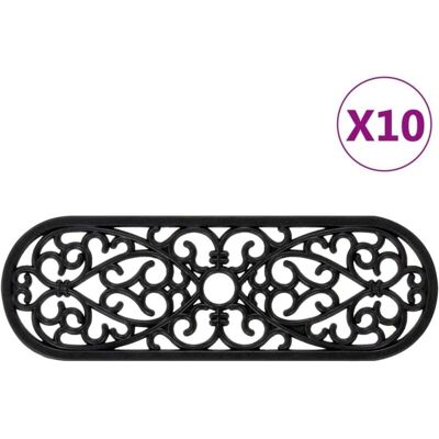 vidaXL Traptreden Buiten 10st Rubber - Trapmatten vidaXL Traptreden Buiten 10st Rubber - Trapmatten