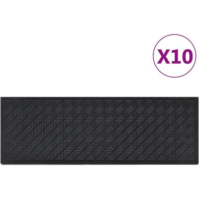 vidaXL Trapmatten 10 stuks rubber zwart vidaXL Trapmatten 10 stuks rubber zwart