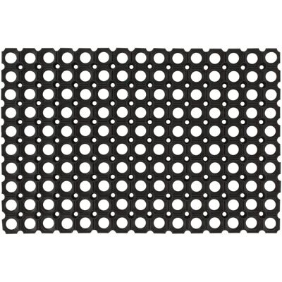 vidaXL Sort Gummimåtte Rektangulær 60x80 cm - Skridsikker, Afløbshuller vidaXL Sort Gummimåtte Rektangulær 60x80 cm - Skridsikker, Afløbshuller