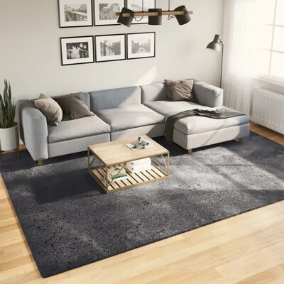 vidaXL Huarte Kurzflor Weich Waschbar Anthrazit Teppich - Teppich vidaXL Huarte Kurzflor Weich Waschbar Anthrazit Teppich - Teppich