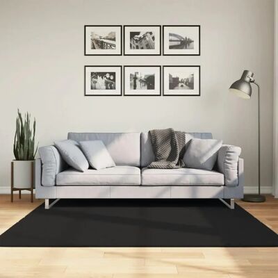 vidaXL Huarte Kort Pile Blød Vaskbar Sort 160x160 cm - Gulvteppet vidaXL Huarte Kort Pile Blød Vaskbar Sort 160x160 cm - Gulvteppet