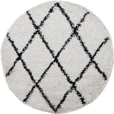 vidaXL Cream and Black Shaggy Rug 100cm - Rug vidaXL Cream and Black Shaggy Rug 100cm - Rug