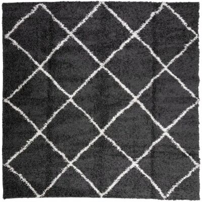 vidaXL PAMPLONA Schwarzer und Cremiger Shaggy Teppich - 120x120 cm vidaXL PAMPLONA Schwarzer und Cremiger Shaggy Teppich - 120x120 cm