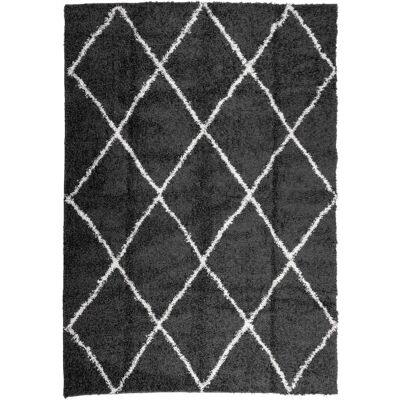 vidaXL Black and Cream Shaggy Rug 120x170 cm - Rug vidaXL Black and Cream Shaggy Rug 120x170 cm - Rug