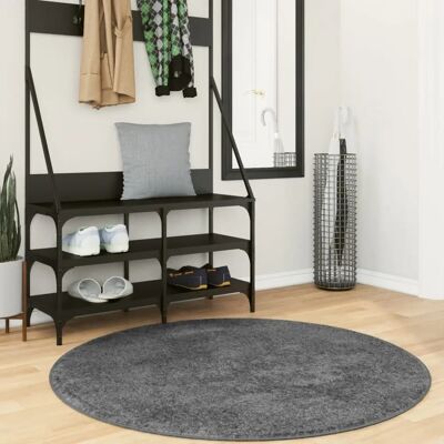 vidaXL Alfombra de pelo corto suave y lavable Alfombra de suelo Tapete de área Gris antracita - Alfombra vidaXL Alfombra de pelo corto suave y lavable Alfombra de suelo Tapete de área Gris antracita - Alfombra
