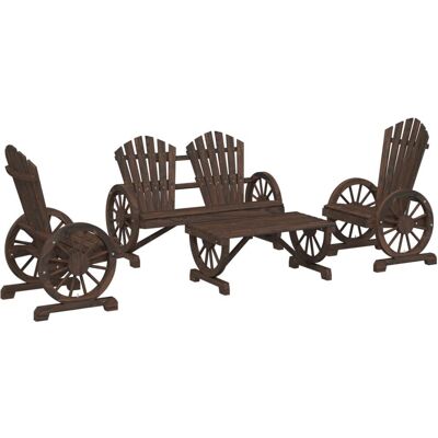 VidaXL 3207126 Gartenmöbel-Set - Garten, Massives Fichtenholz, 4 Stück VidaXL 3207126 Gartenmöbel-Set - Garten, Massives Fichtenholz, 4 Stück