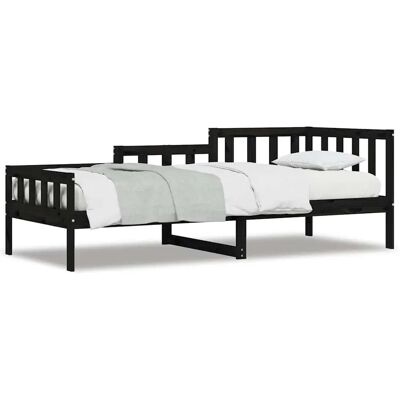 vidaXL Sänky ja sohva Musta - 80x200cm Monikäyttöinen puinen sohva vidaXL Sänky ja sohva Musta - 80x200cm Monikäyttöinen puinen sohva