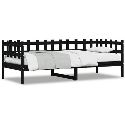 vidaXL Vuodesohva 80x200cm Musta Massiivinen Mäntypuu vidaXL Vuodesohva 80x200cm Musta Massiivinen Mäntypuu