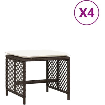 VidaXL Hocker - Poly Rattan - Braun - Gartengarnitur VidaXL Hocker - Poly Rattan - Braun - Gartengarnitur