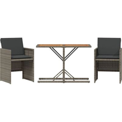 VidaXL Outdoormöbel-Set - Grau, Klappbare Rückenlehnen - Gartenausstattung VidaXL Outdoormöbel-Set - Grau, Klappbare Rückenlehnen - Gartenausstattung