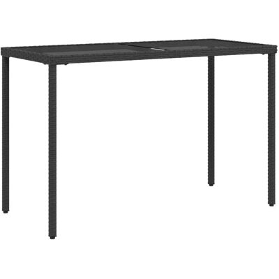 vidaXL Gartentisch mit Glastisch - Schwarz, 115x54x74 cm vidaXL Gartentisch mit Glastisch - Schwarz, 115x54x74 cm