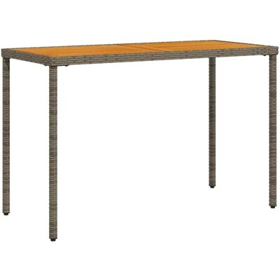 VidaXL Outdoor Table - Garden, Acacia, Poly Rattan, Grey VidaXL Outdoor Table - Garden, Acacia, Poly Rattan, Grey