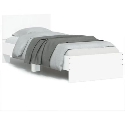 vidaXL Cadre de lit - 838652 - Blanc - Bois d'ingénierie durable - 90x190 cm - Design moderne vidaXL Cadre de lit - 838652 - Blanc - Bois d'ingénierie durable - 90x190 cm - Design moderne