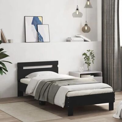 vidaXL Bed Frame with Headboard & LED Lights - 90x200cm - Bed Type vidaXL Bed Frame with Headboard & LED Lights - 90x200cm - Bed Type