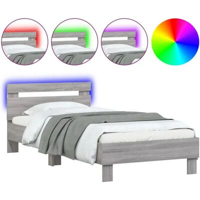vidaXL 838720 cadre de lit gris sonoma avec lumières LED - Publicité vidaXL 838720 cadre de lit gris sonoma avec lumières LED - Publicité