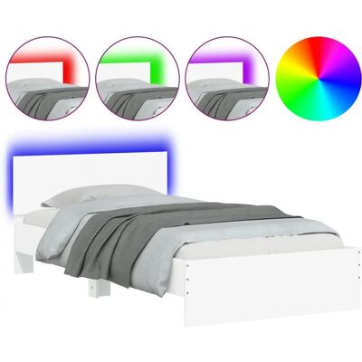 vidaXL Sengestel Hvid 100x200cm med LED-lys - Sengtype vidaXL Sengestel Hvid 100x200cm med LED-lys - Sengtype
