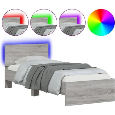 vidaXL Bed Frame Grey Sonoma 100x200 cm - Supportive & Modern vidaXL Bed Frame Grey Sonoma 100x200 cm - Supportive & Modern