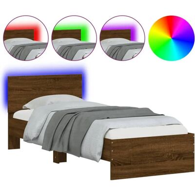 vidaXL Bettgestell mit LED-Leuchten - Kleines Einzelbett vidaXL Bettgestell mit LED-Leuchten - Kleines Einzelbett