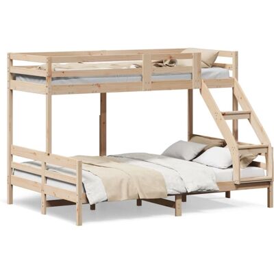 vidaXL Bett - Hochbett aus massivem Kiefernholz für Kinder - Platzsparend vidaXL Bett - Hochbett aus massivem Kiefernholz für Kinder - Platzsparend