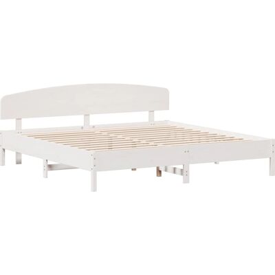 vidaXL Bettgestell Weiß 75x190cm - Holzrahmen mit Kopfteil vidaXL Bettgestell Weiß 75x190cm - Holzrahmen mit Kopfteil