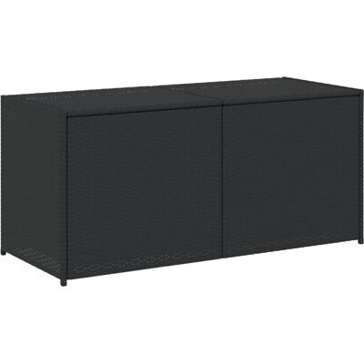 vidaXL Garden Storage Box - 283L Black Poly Rattan - Garden Storage Box vidaXL Garden Storage Box - 283L Black Poly Rattan - Garden Storage Box