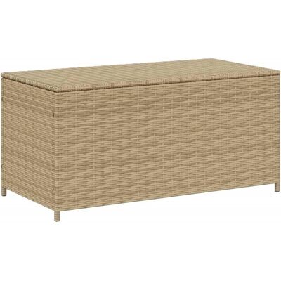 vidaXL Garden Storage Box - 190L Beige Poly Rattan - 100x50x50cm vidaXL Garden Storage Box - 190L Beige Poly Rattan - 100x50x50cm