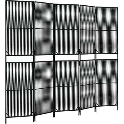 vidaXL Paravent - 5 Panneaux Poly Rattan Noir - Publicité vidaXL Paravent - 5 Panneaux Poly Rattan Noir - Publicité