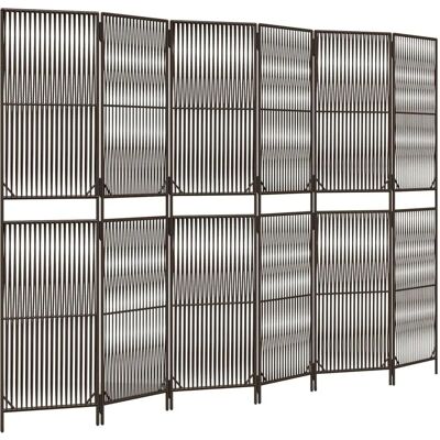vidaXL Cloison de 6 Panneaux en Poly Rattan Marron - Intérieur Extérieur - Publicité vidaXL Cloison de 6 Panneaux en Poly Rattan Marron - Intérieur Extérieur - Publicité
