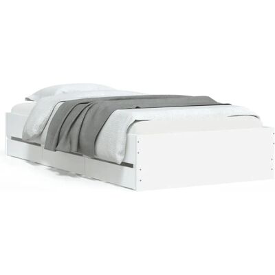 vidaXL Bed Frame with Drawers - Modern, White, 100x200cm vidaXL Bed Frame with Drawers - Modern, White, 100x200cm