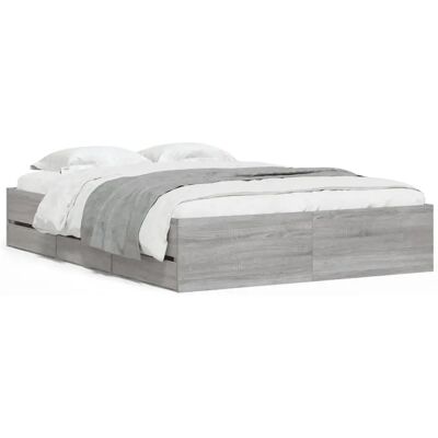 Cama con Cajones vidaXL - Moderna, Gris Sonoma, 120x190 cm Cama con Cajones vidaXL - Moderna, Gris Sonoma, 120x190 cm