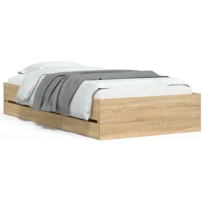 vidaXL Cama con Cajones Roble Sonoma - Cama vidaXL Cama con Cajones Roble Sonoma - Cama