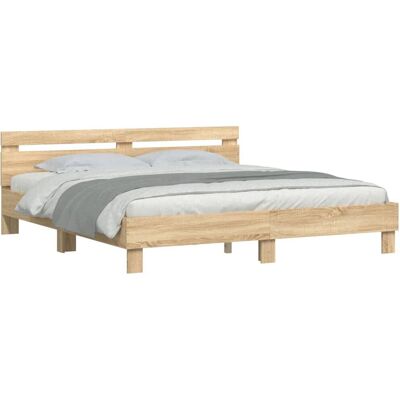 vidaXL 3207394 Sonoma Eiken Bedframe - 200x200 cm vidaXL 3207394 Sonoma Eiken Bedframe - 200x200 cm