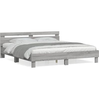 vidaXL Gråt Sonoma Sengestel 180x200 cm - Ramme & Hovedgærde vidaXL Gråt Sonoma Sengestel 180x200 cm - Ramme & Hovedgærde