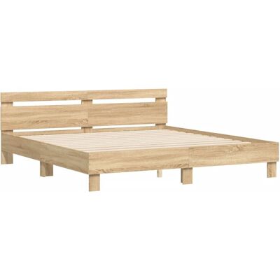 vidaXL Bettgestell Sonoma Eiche 160x200 cm - bed frame vidaXL Bettgestell Sonoma Eiche 160x200 cm - bed frame