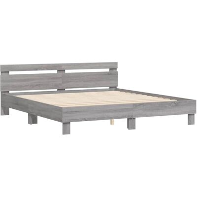 vidaXL Grijze Sonoma Bedframe 160x200 cm - Bedtype vidaXL Grijze Sonoma Bedframe 160x200 cm - Bedtype