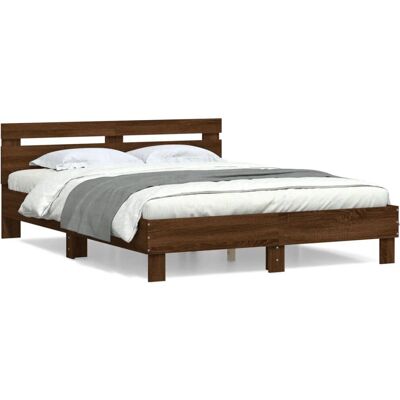 vidaXL 3207419 Bedframe - Bruine eik - 150x200 cm - Soort bed vidaXL 3207419 Bedframe - Bruine eik - 150x200 cm - Soort bed