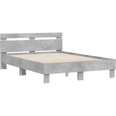 vidaXL Sengekarm med Hovedgærde - 120x200 cm, Beton Grå, Holdbart Ingegnørtræ vidaXL Sengekarm med Hovedgærde - 120x200 cm, Beton Grå, Holdbart Ingegnørtræ