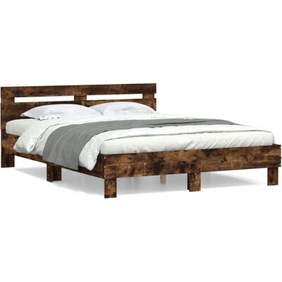 vidaXL 3207438 Bettgestell - Räuchereiche, 140x190 cm - Bettart vidaXL 3207438 Bettgestell - Räuchereiche, 140x190 cm - Bettart