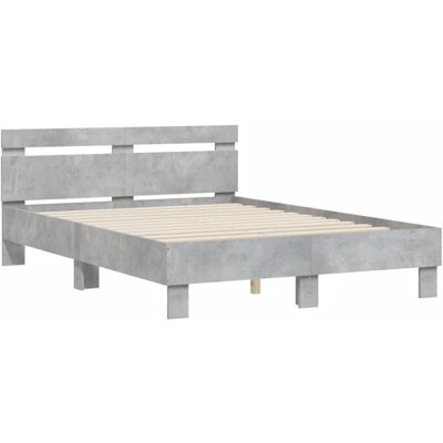 vidaXL Bed Frame Concrete Grey 120x190cm - Bed with Headboard vidaXL Bed Frame Concrete Grey 120x190cm - Bed with Headboard