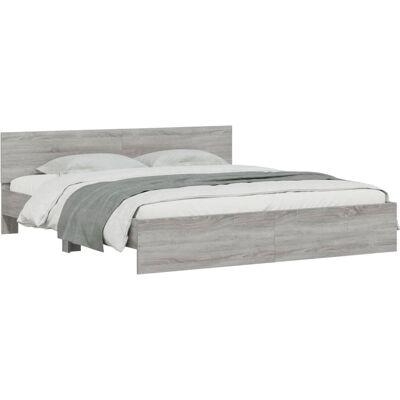 vidaXL Sängram med huvudgavel - 200x200 cm - Harmaa Sonoma - Sängtyp vidaXL Sängram med huvudgavel - 200x200 cm - Harmaa Sonoma - Sängtyp