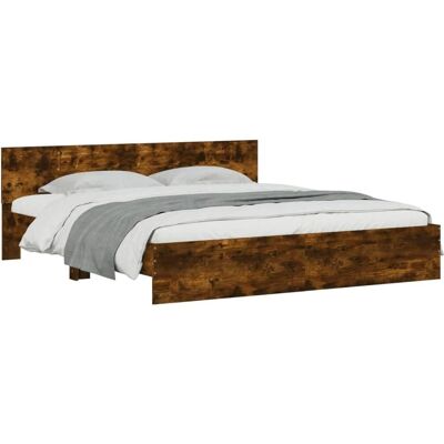 vidaXL Smoked Oak Bed Frame 180x200 cm - Bed Type vidaXL Smoked Oak Bed Frame 180x200 cm - Bed Type