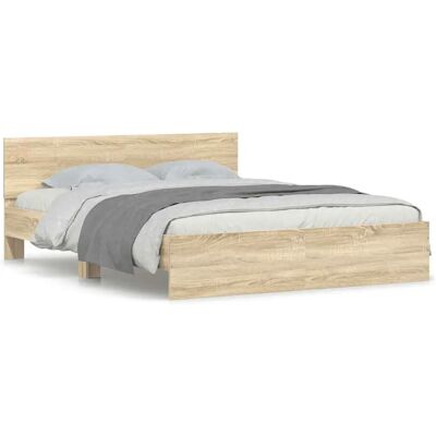 VidaXL Bed Frame Sonoma Oak - 160x200 cm Bedroom Support VidaXL Bed Frame Sonoma Oak - 160x200 cm Bedroom Support