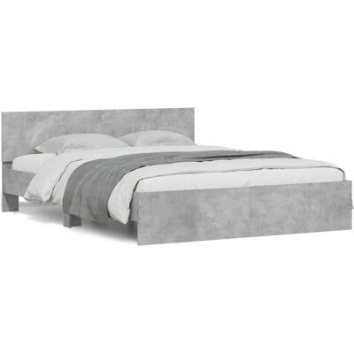 vidaXL Bettrahmen mit Kopfteil - 160x200 cm, Beton Grau vidaXL Bettrahmen mit Kopfteil - 160x200 cm, Beton Grau
