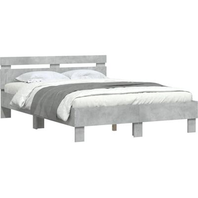 vidaXL Bettgestell mit LED - Betonggrau - Doppelbett vidaXL Bettgestell mit LED - Betonggrau - Doppelbett