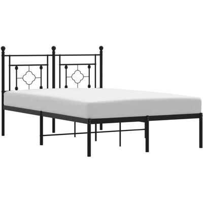 vidaXL Bettgestell - Schwarz, 160x200cm, mit Kopfteil - Bettgestell vidaXL Bettgestell - Schwarz, 160x200cm, mit Kopfteil - Bettgestell