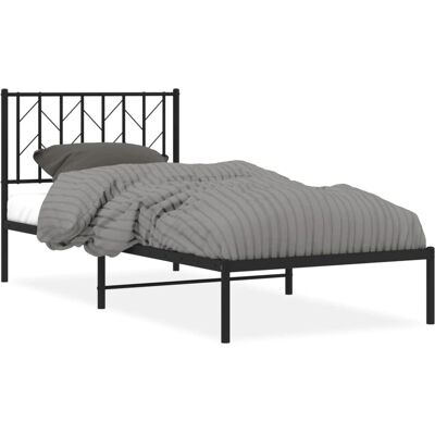 vidaXL Metallipeti - 100x190 cm, musta vidaXL Metallipeti - 100x190 cm, musta