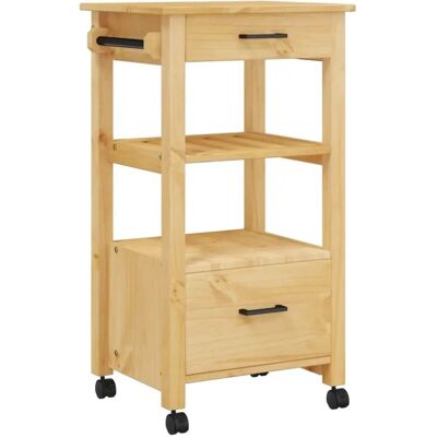 vidaXL Carrito de Cocina Monza - Madera de Pino Maciza - Carrito de Cocina vidaXL Carrito de Cocina Monza - Madera de Pino Maciza - Carrito de Cocina